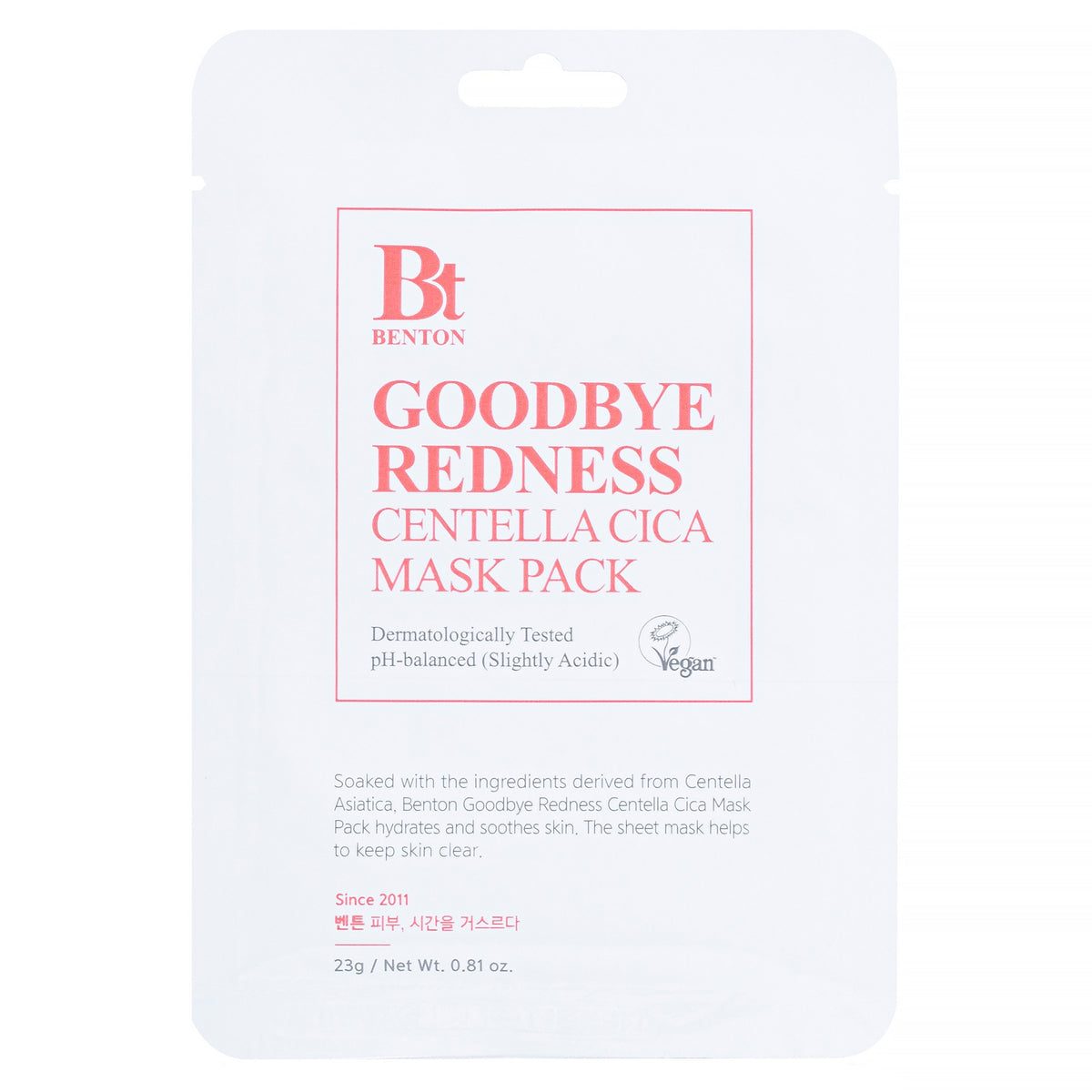 Benton Goodbye Redness Centella Mask Pack - Happy Skincare